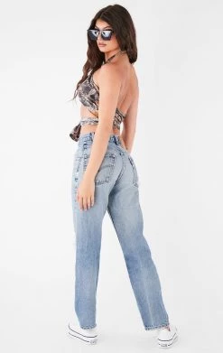 FURST OF A KIND VINTAGE HAWAIIAN TIE NECK WRAP TOP FESTIVAL