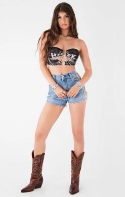 FURST OF A KIND VINTAGE CUT OUT WATERFALL CHAIN TUBE TOP