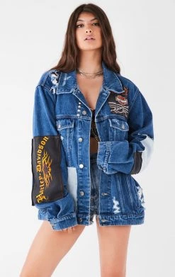 FURST OF A KIND VINTAGE PATCHWORK STUDDED DENIM JACKET