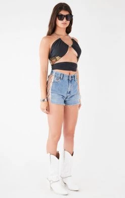 FURST OF A KIND FESTIVAL VINTAGE CHAIN NECK WRAP TOP