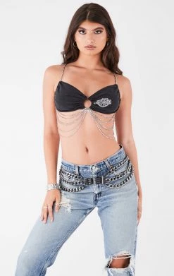 FURST OF A KIND VINTAGE WATERFALL CHAIN BRA TOP FESTIVAL