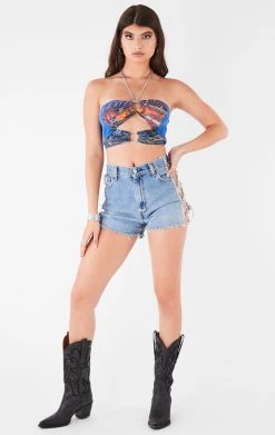 FURST OF A KIND VINTAGE CHAINS VINTAGE CUT OUT CHAIN HALTER TOP