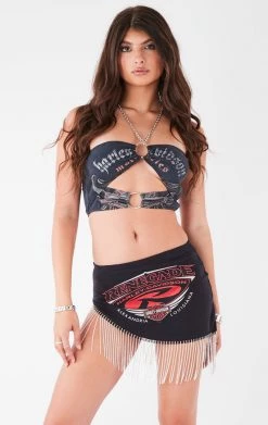 FURST OF A KIND VINTAGE RHINESTONE FRINGE SKIRT