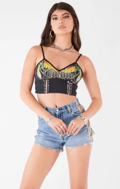 FURST OF A KIND VINTAGE DOUBLE PIN FRONT CROPPED TANK FESTIVAL