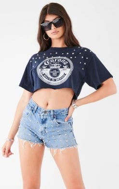 FURST OF A KIND VINTAGE MULTI STUD CROPPED TEE FESTIVAL