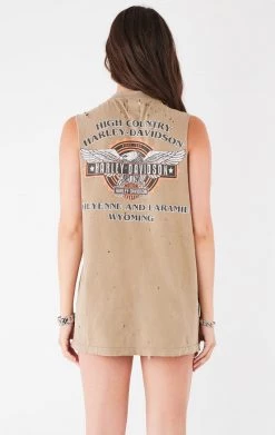 FURST OF A KIND VINTAGE CURVED SAFETY PIN SLEEVELESS TEE