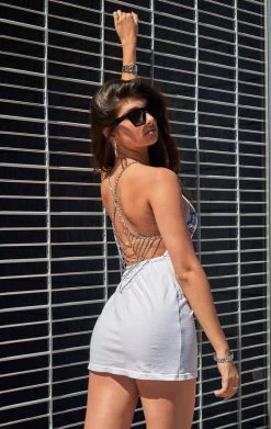 FURST OF A KIND FESTIVAL VINTAGE WATERFALL CHAIN BACK DRESS