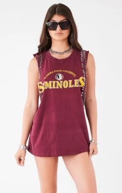 FURST OF A KIND VINTAGE SAFETY PIN SLEEVELESS TEE VINTAGE PINS