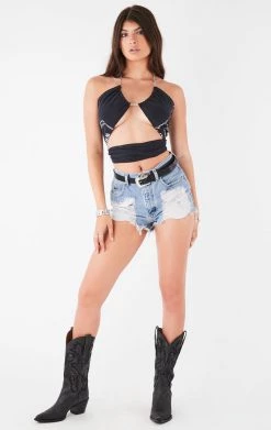 FURST OF A KIND VINTAGE CHAIN NECK WRAP TOP FESTIVAL