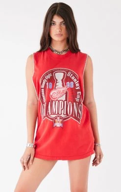 FURST OF A KIND VINTAGE SPORTS VINTAGE RHINESTONE TRIM SLEEVELESS TEE