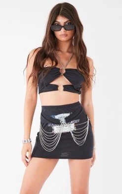 FURST OF A KIND FESTIVAL VINTAGE WATERFALL CHAIN FRONT SKIRT