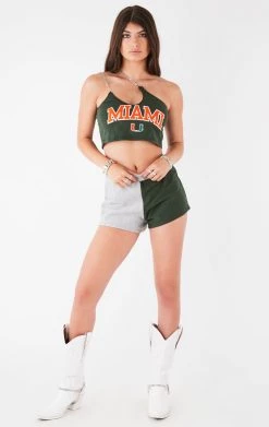 FURST OF A KIND VINTAGE CHAINS VINTAGE ONE SHOULDER DOUBLE CHAIN SHORT SET