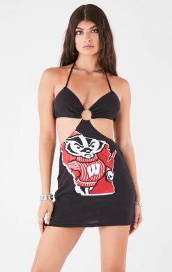 FURST OF A KIND VINTAGE CUT OUT HALTER DRESS