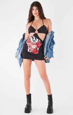 FURST OF A KIND VINTAGE CUT OUT HALTER DRESS