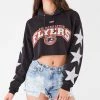 FURST OF A KIND VINTAGE SPORTS VINTAGE STAR PATCH CROPPED HOODIE