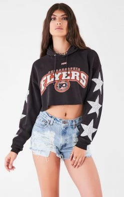 FURST OF A KIND VINTAGE SPORTS VINTAGE STAR PATCH CROPPED HOODIE