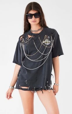 FURST OF A KIND VINTAGE MULTI DRAPED CHAIN TEE