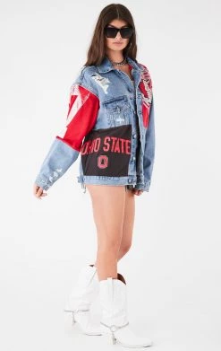 FURST OF A KIND VINTAGE SPLICED PATCHWORK DENIM JACKET VINTAGE DENIM JACKETS