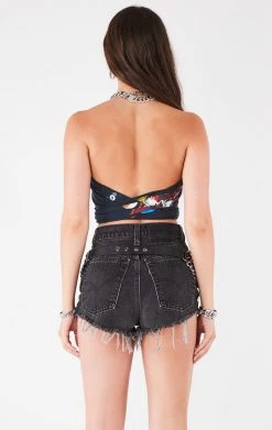 FURST OF A KIND VINTAGE CHAIN NECK WRAP TOP FESTIVAL