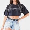 FURST OF A KIND FESTIVAL VINTAGE PIN AND CHAIN CROPPED TEE