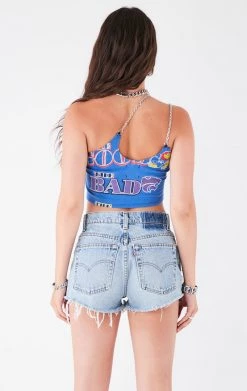 FURST OF A KIND VINTAGE CHAINS VINTAGE ONE SHOULDER DOUBLE CHAIN STRAP TANK