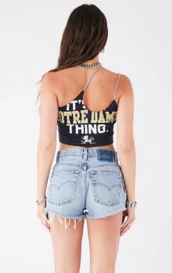 FURST OF A KIND VINTAGE ONE SHOULDER DOUBLE CHAIN STRAP TANK VINTAGE CHAINS