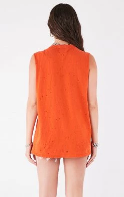 FURST OF A KIND VINTAGE PINS VINTAGE CURVED SAFETY PIN SLEEVELESS TEE