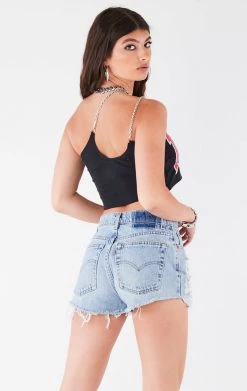 FURST OF A KIND VINTAGE ONE SHOULDER DOUBLE CHAIN STRAP TANK