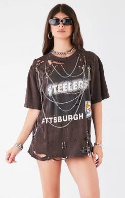 FURST OF A KIND VINTAGE CHAINS VINTAGE MULTI DRAPED CHAIN TEE