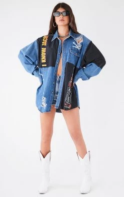 FURST OF A KIND VINTAGE DRINKS VINTAGE PATCHWORK CHAMBRAY