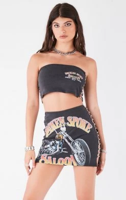 FURST OF A KIND VINTAGE CHAIN LADDER TUBE TOP AND SKIRT SET