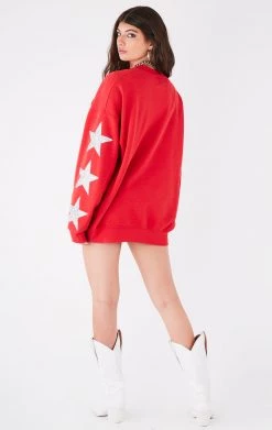 FURST OF A KIND VINTAGE STARS VINTAGE SILVER STAR PATCH SWEATSHIRT