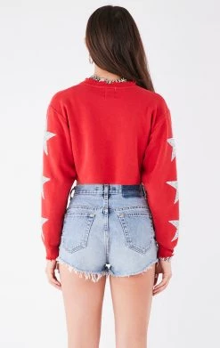 FURST OF A KIND VINTAGE STAR PATCH CROPPED SWEATSHIRT