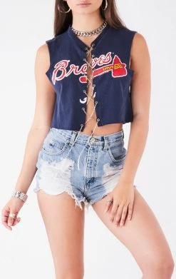 FURST OF A KIND VINTAGE CHAIN LACE UP SLEEVELESS TEE