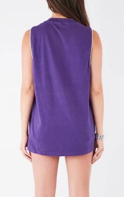 FURST OF A KIND VINTAGE RHINESTONE TRIM SLEEVELESS TEE VINTAGE SPORTS