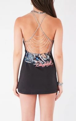 FURST OF A KIND VINTAGE WATERFALL CHAIN BACK DRESS