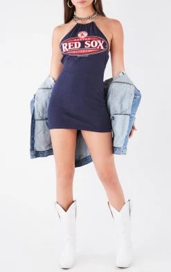 FURST OF A KIND VINTAGE CHAINS VINTAGE WATERFALL CHAIN BACK DRESS