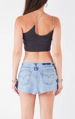 FURST OF A KIND VINTAGE ONE SHOULDER DOUBLE CHAIN STRAP TANK VINTAGE CHAINS