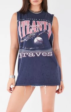 FURST OF A KIND VINTAGE RHINESTONE TRIM SLEEVELESS TEE