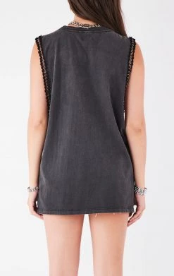 FURST OF A KIND VINTAGE CHAINS VINTAGE CHAIN TRIM SLEEVELESS TEE