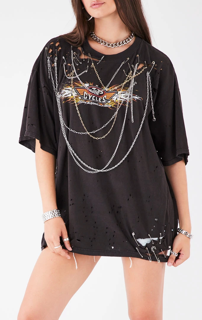 FURST OF A KIND VINTAGE MULTI DRAPED CHAIN TEE VINTAGE CHAINS 4 FURST OF A KIND VINTAGE MULTI DRAPED CHAIN TEE VINTAGE CHAINS