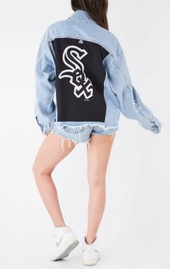 FURST OF A KIND VINTAGE GRAPHIC BACK INSERT DENIM JACKET VINTAGE DENIM JACKETS