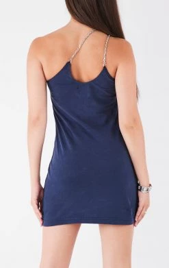 FURST OF A KIND VINTAGE ONE SHOULDER DOUBLE CHAIN STRAP DRESS VINTAGE CHAINS