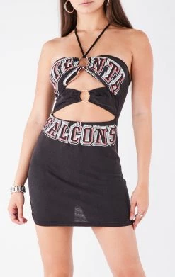 FURST OF A KIND VINTAGE DRESSES VINTAGE DOUBLE RING CUT OUT HALTER DRESS