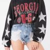 FURST OF A KIND VINTAGE STARS VINTAGE STAR PATCH CROPPED SWEATSHIRT