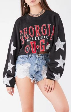 FURST OF A KIND VINTAGE STARS VINTAGE STAR PATCH CROPPED SWEATSHIRT