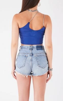 FURST OF A KIND VINTAGE ONE SHOULDER DOUBLE CHAIN STRAP TANK