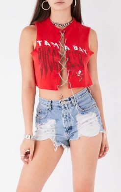 FURST OF A KIND VINTAGE CHAIN LACE UP SLEEVELESS TEE VINTAGE NFL