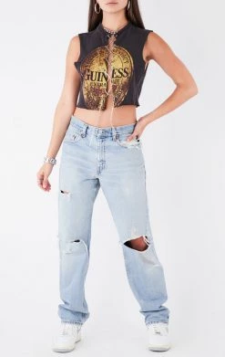 FURST OF A KIND VINTAGE CHAIN LACE UP SLEEVELESS TEE VINTAGE CHAINS