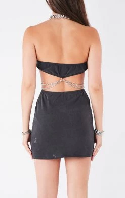 FURST OF A KIND VINTAGE CUT OUT CHAIN HALTER DRESS FESTIVAL